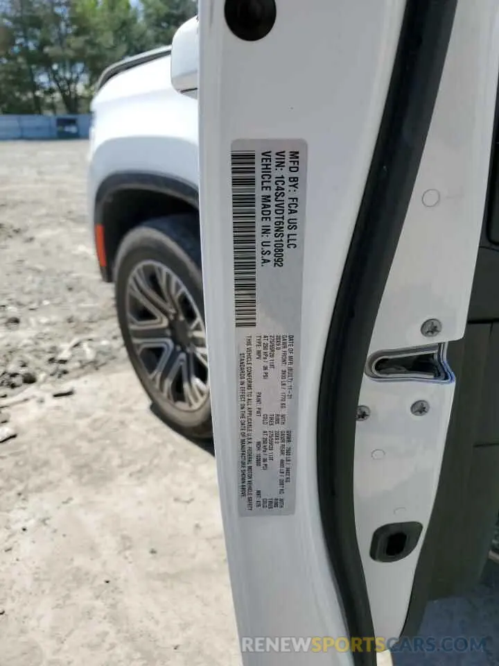 14 Photograph of a damaged car 1C4SJVDT6NS108092 JEEP WAGONEER 2022