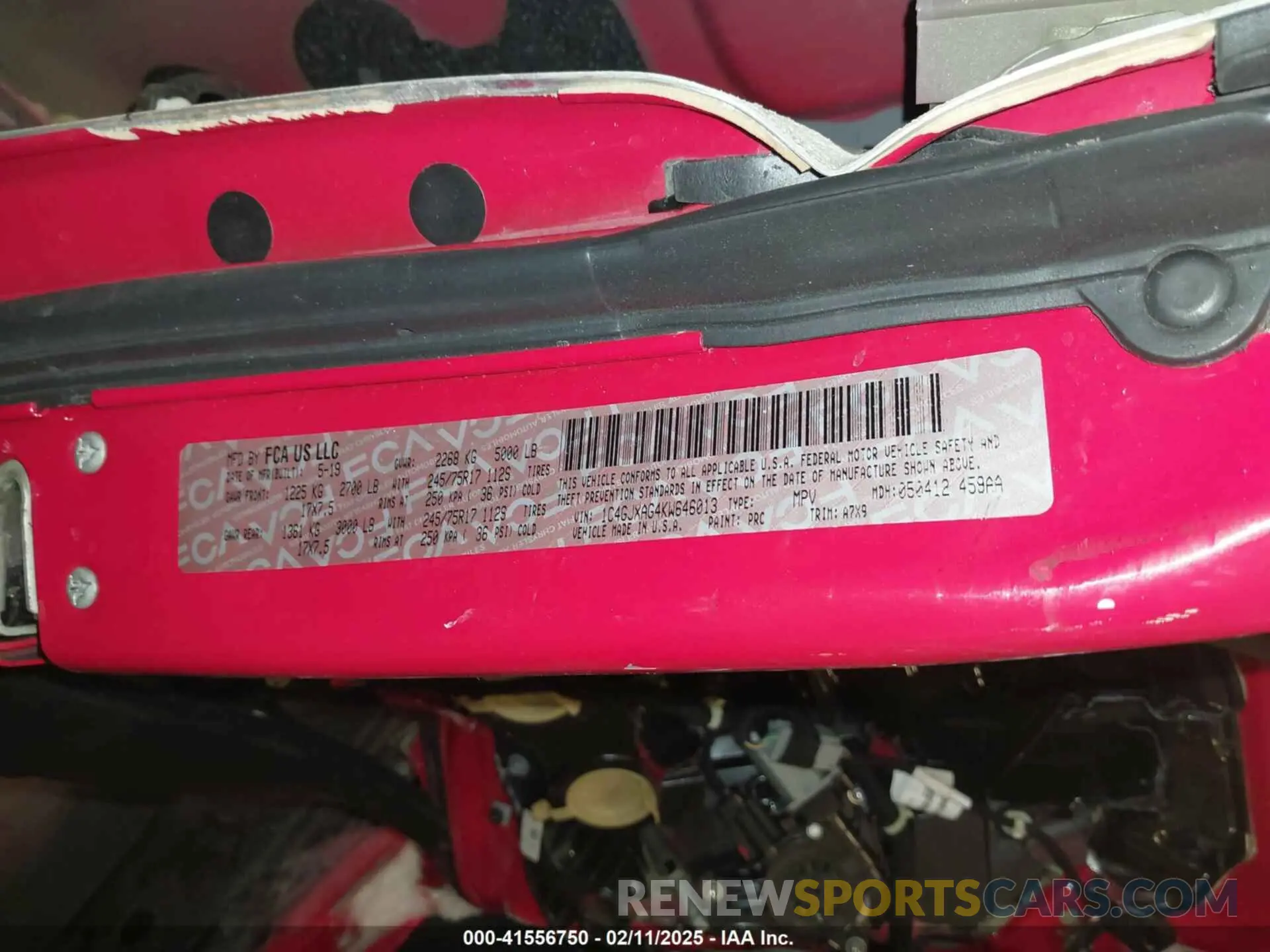9 Photograph of a damaged car 1C4GJXAG4KW646013 JEEP WRANGLER 2019