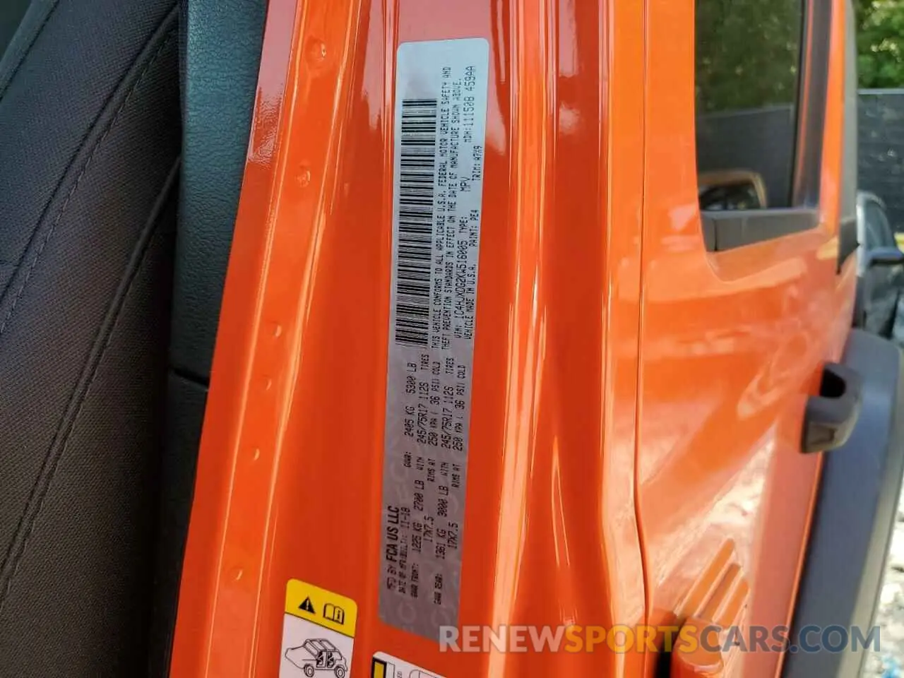 13 Photograph of a damaged car 1C4HJXDG2KW516005 JEEP WRANGLER 2019