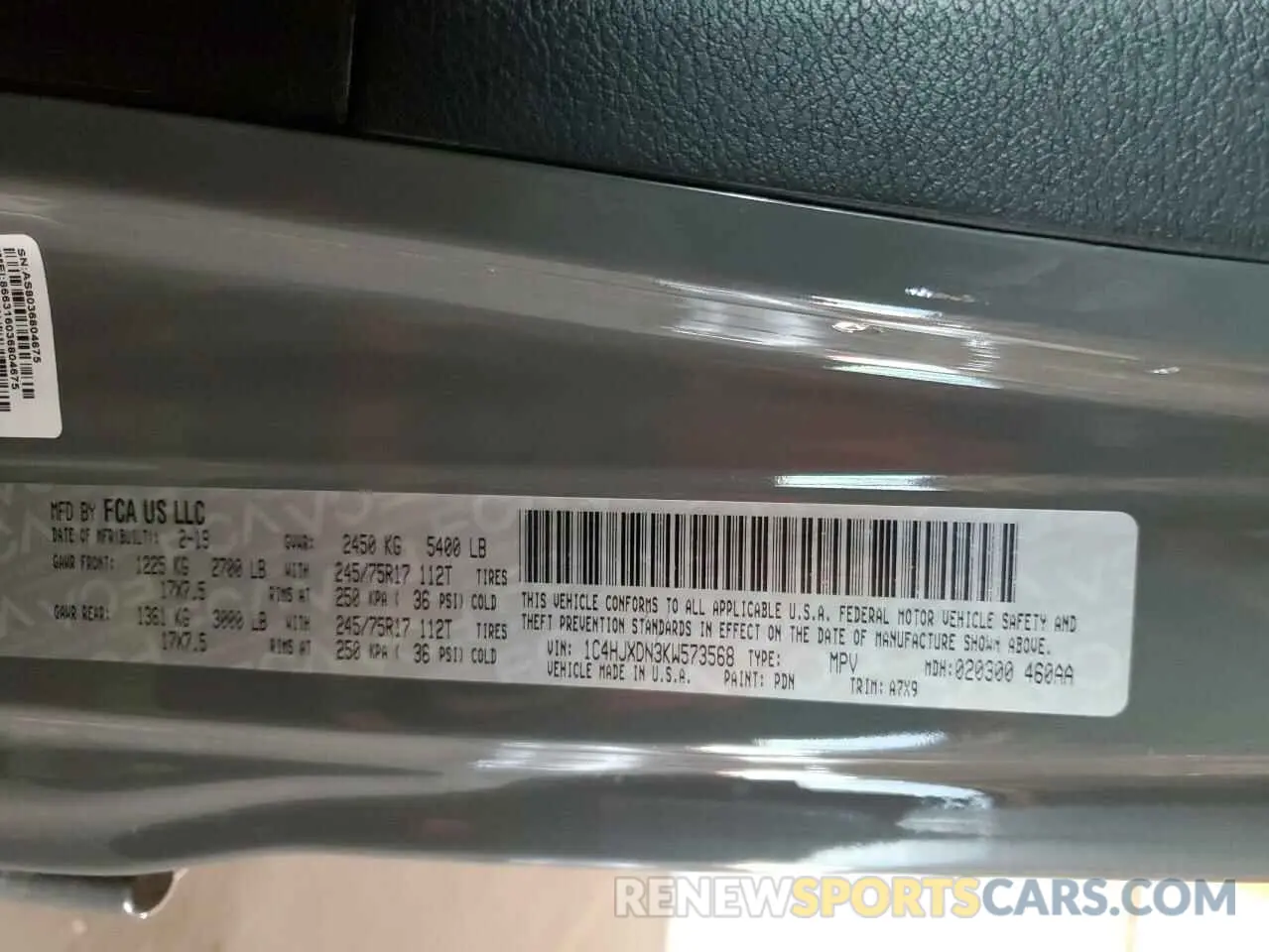 12 Photograph of a damaged car 1C4HJXDN3KW573568 JEEP WRANGLER 2019
