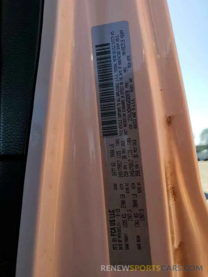 13 Photograph of a damaged car 1C4HJXDN4KW592078 JEEP WRANGLER 2019