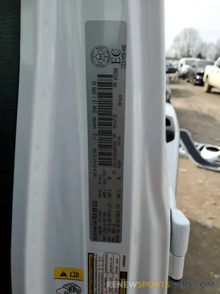 13 Photograph of a damaged car 1C4HJXEG2KW660393 JEEP WRANGLER 2019