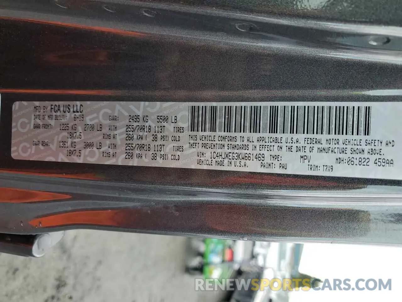 14 Photograph of a damaged car 1C4HJXEG3KW661469 JEEP WRANGLER 2019