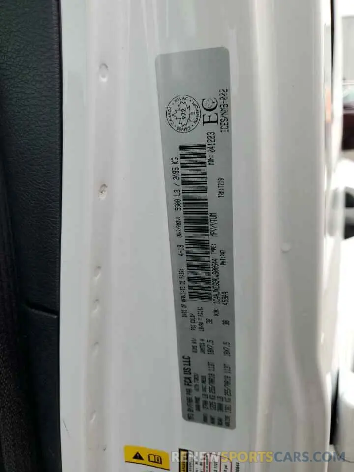 12 Photograph of a damaged car 1C4HJXEG9KW600644 JEEP WRANGLER 2019