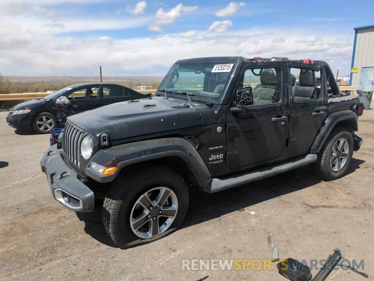 1 Photograph of a damaged car 1C4HJXEN8KW616980 JEEP WRANGLER 2019