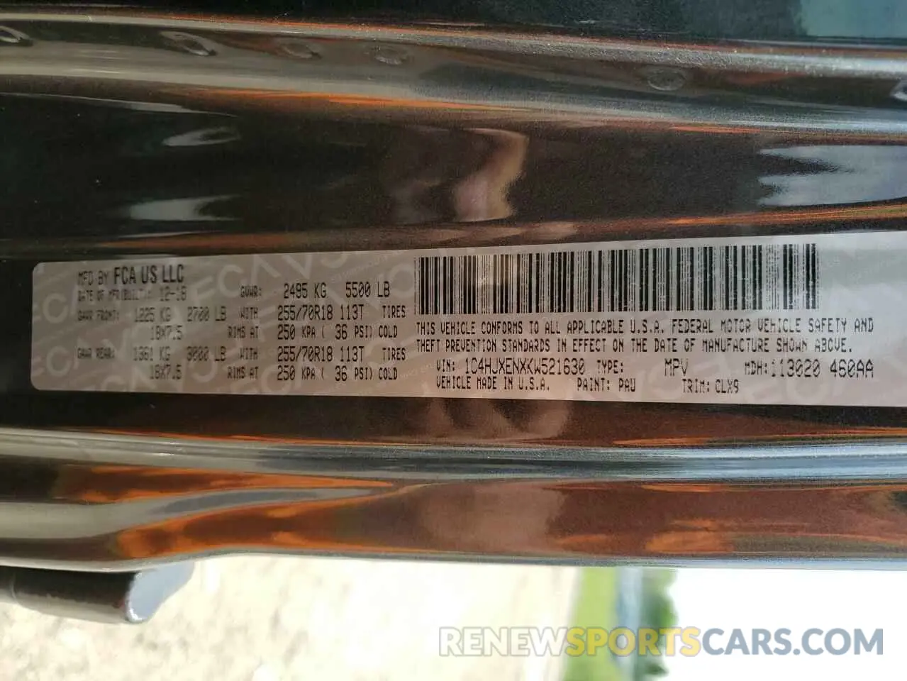 12 Photograph of a damaged car 1C4HJXENXKW521630 JEEP WRANGLER 2019