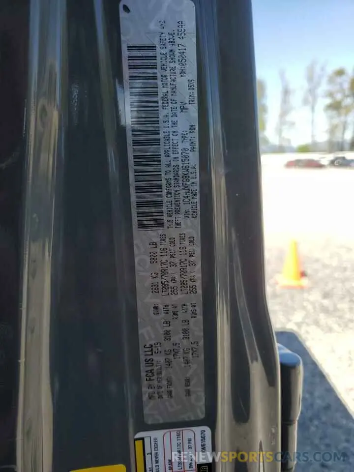 13 Photograph of a damaged car 1C4HJXFG8KW615070 JEEP WRANGLER 2019