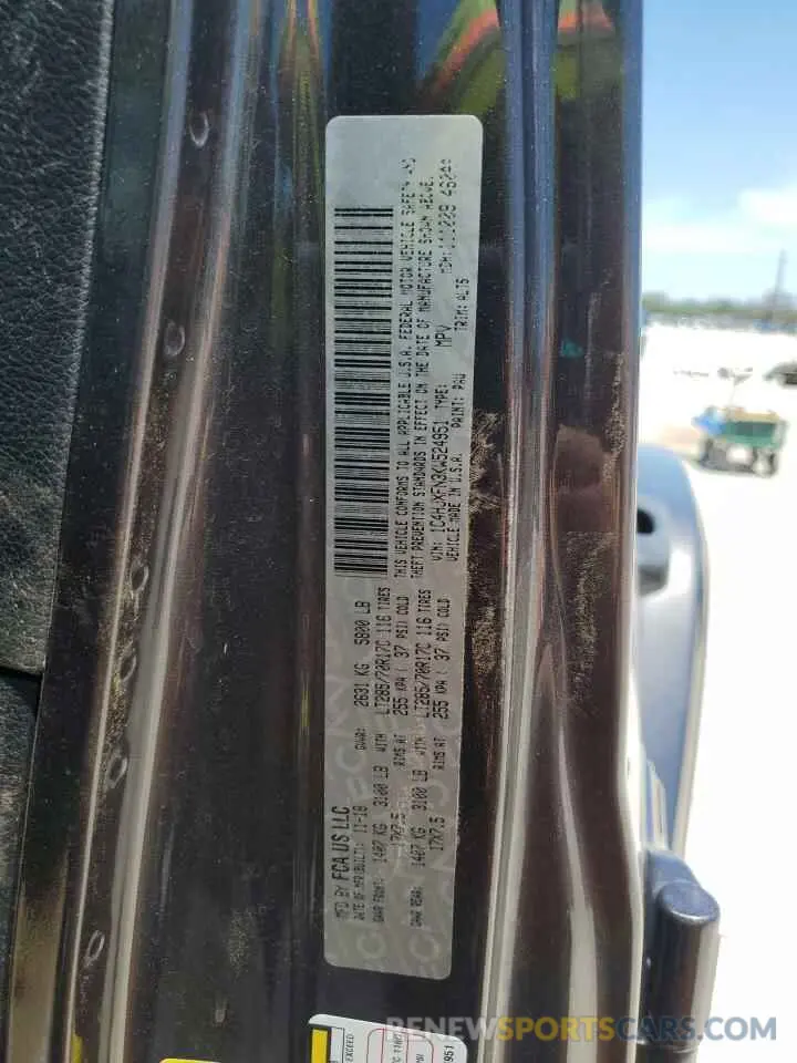 14 Photograph of a damaged car 1C4HJXFN3KW524951 JEEP WRANGLER 2019