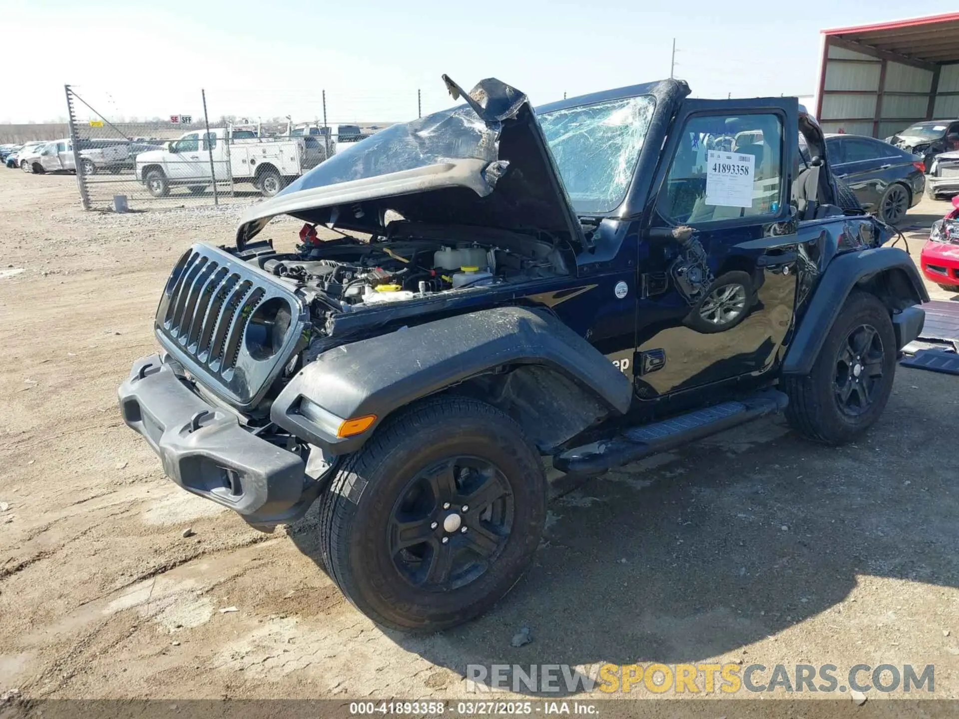 2 Photograph of a damaged car 1C4GJXAG0LW276017 JEEP WRANGLER 2020