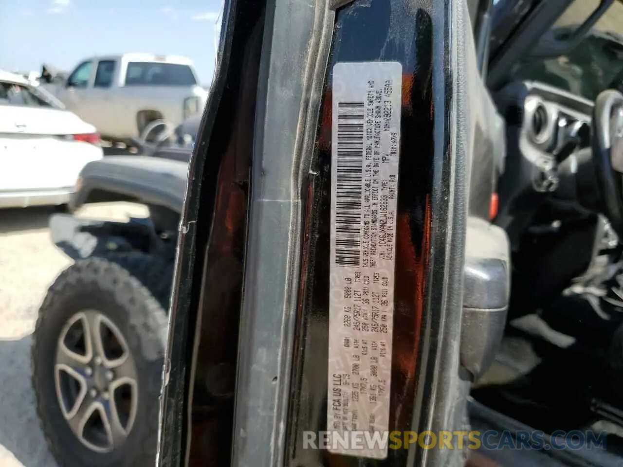 13 Photograph of a damaged car 1C4GJXAN2LW162633 JEEP WRANGLER 2020