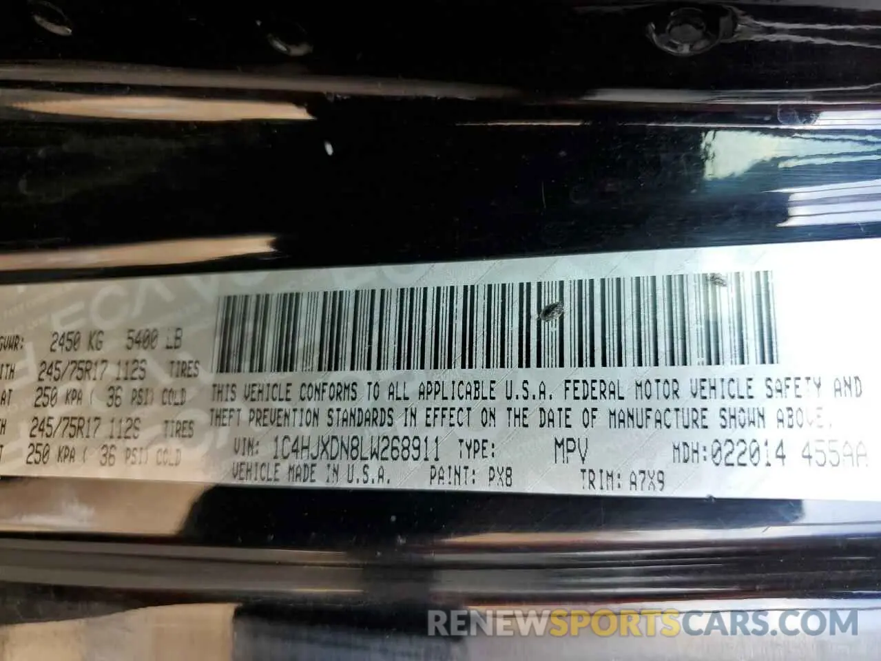 13 Photograph of a damaged car 1C4HJXDN8LW268911 JEEP WRANGLER 2020