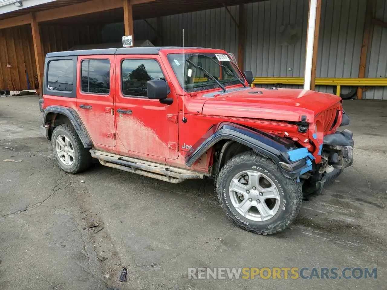 4 Photograph of a damaged car 1C4HJXDNXLW160354 JEEP WRANGLER 2020