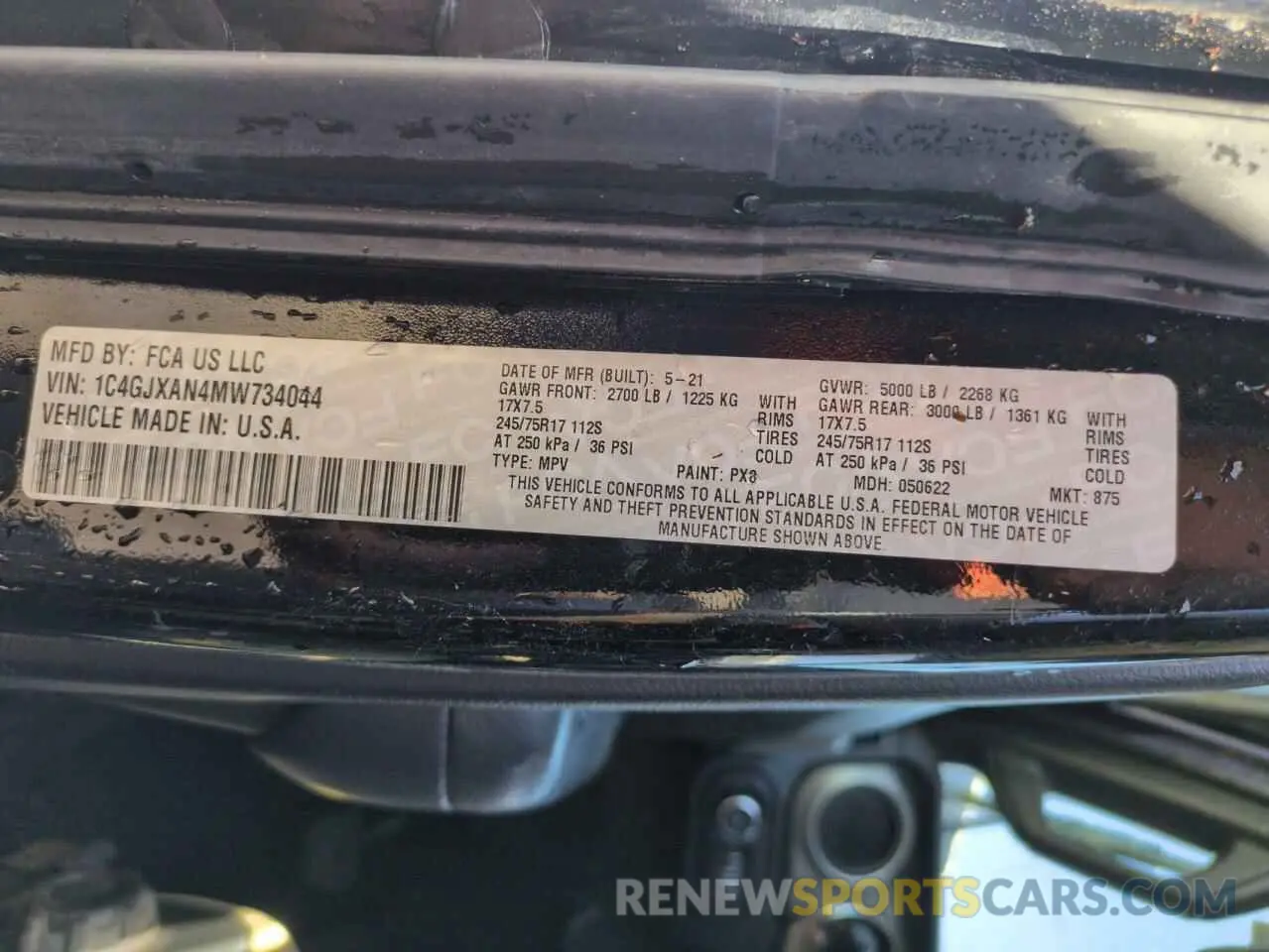 14 Photograph of a damaged car 1C4GJXAN4MW734044 JEEP WRANGLER 2021