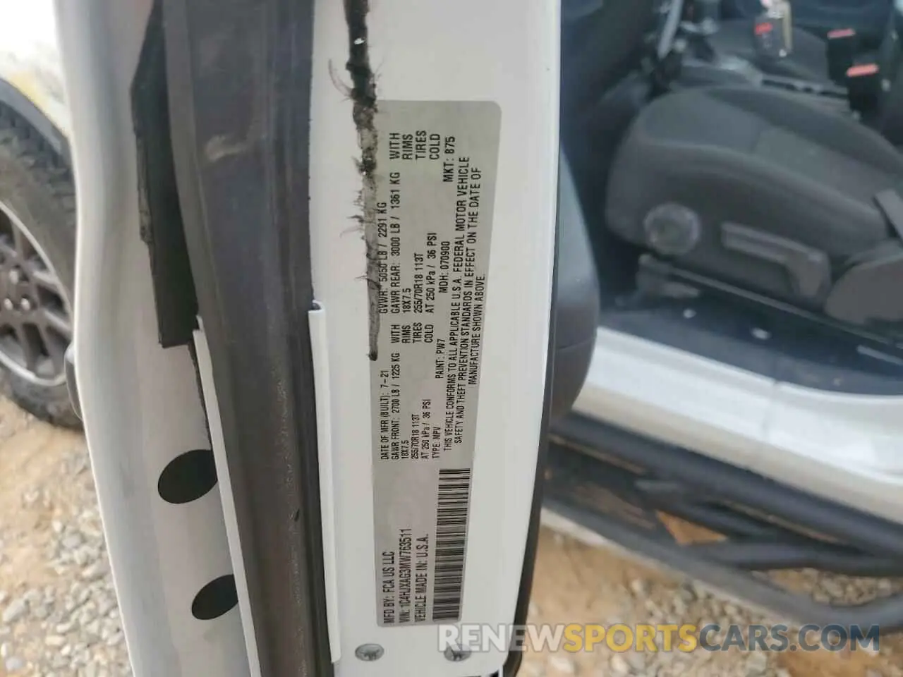 13 Photograph of a damaged car 1C4HJXAG3MW763511 JEEP WRANGLER 2021