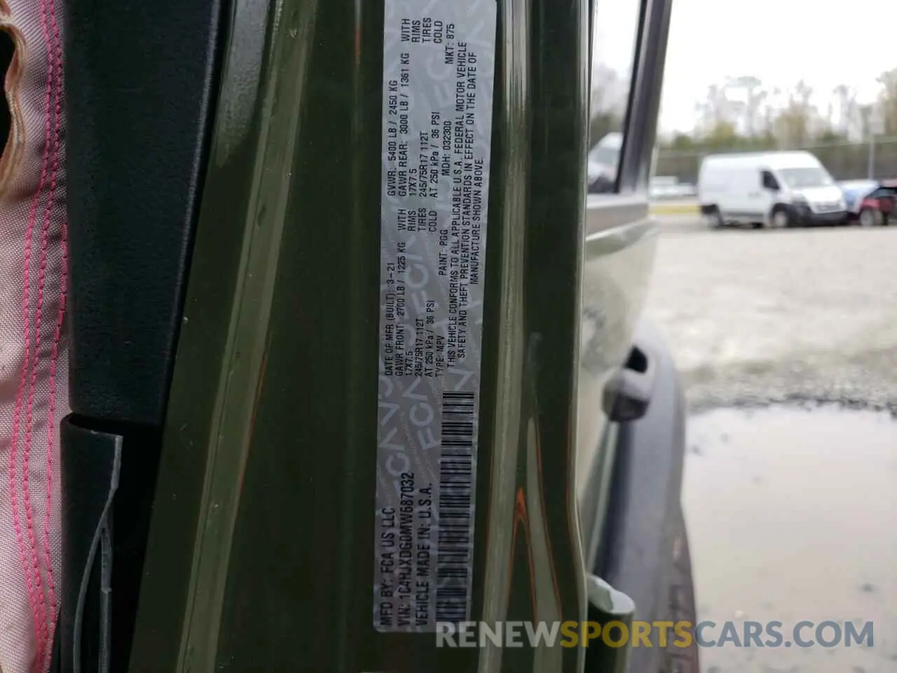 13 Photograph of a damaged car 1C4HJXDG0MW687032 JEEP WRANGLER 2021