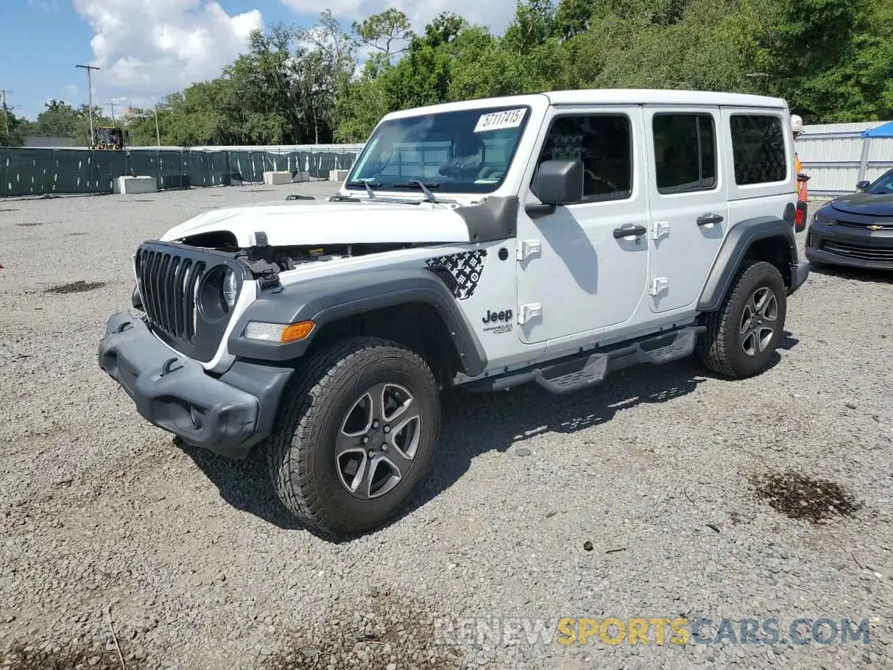 1 Photograph of a damaged car 1C4HJXDG0MW870091 JEEP WRANGLER 2021
