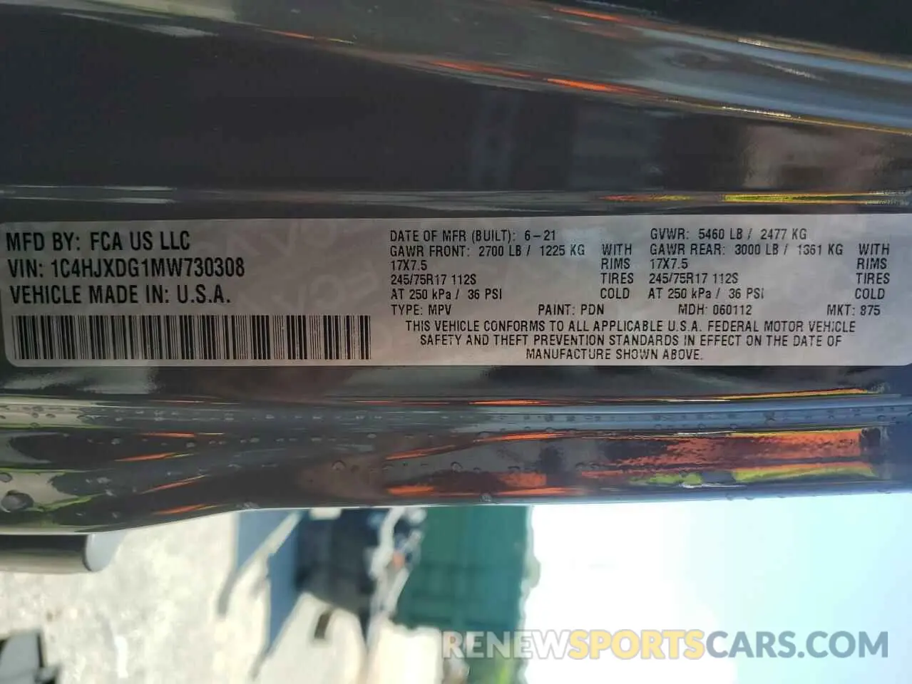 13 Photograph of a damaged car 1C4HJXDG1MW730308 JEEP WRANGLER 2021