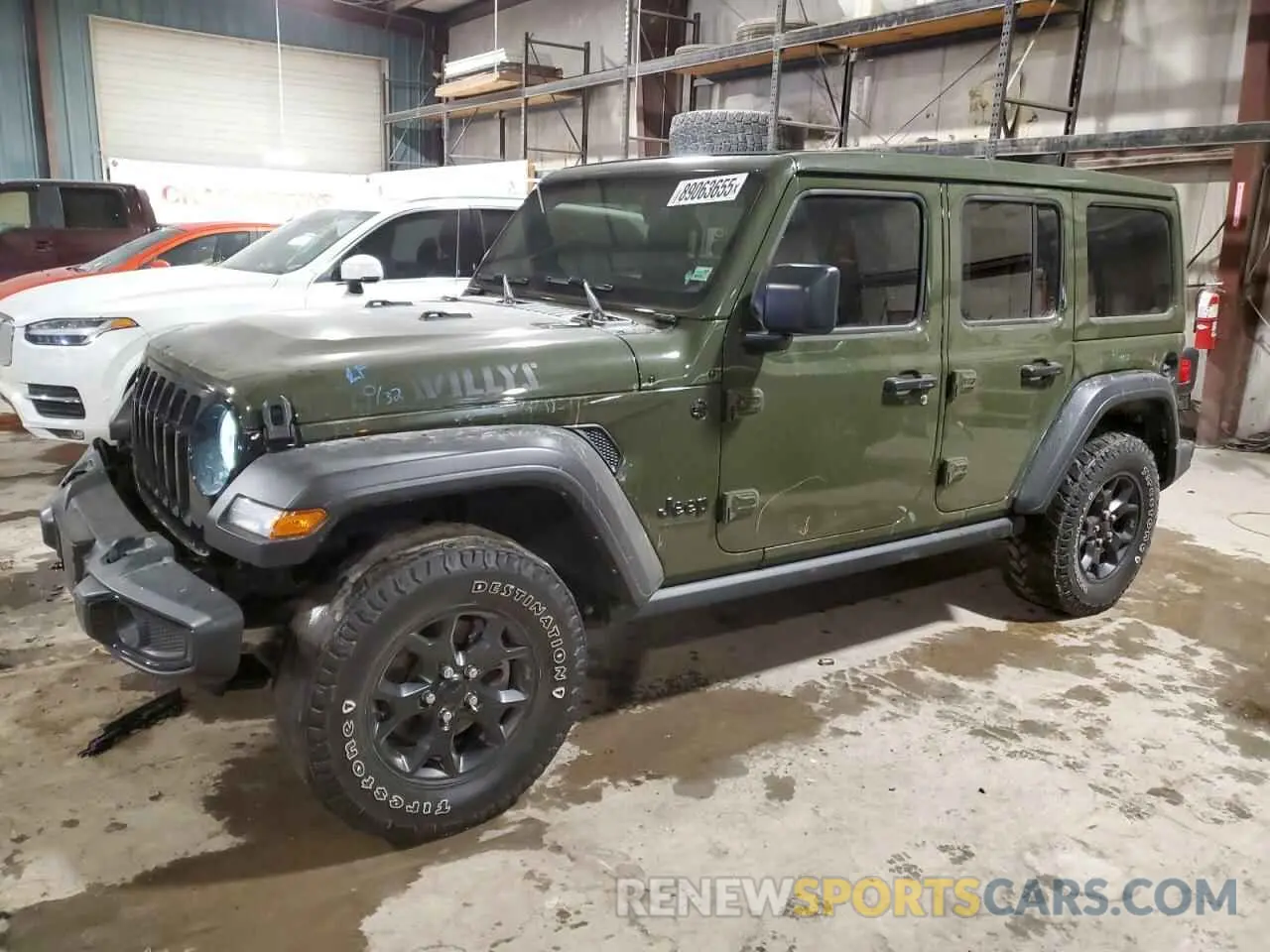 1 Photograph of a damaged car 1C4HJXDG1MW761204 JEEP WRANGLER 2021