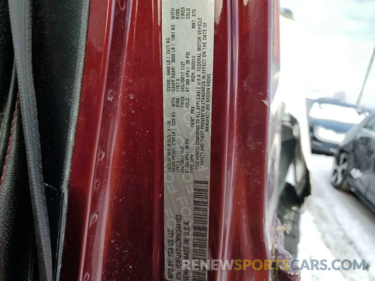 13 Photograph of a damaged car 1C4HJXDG2MW544163 JEEP WRANGLER 2021