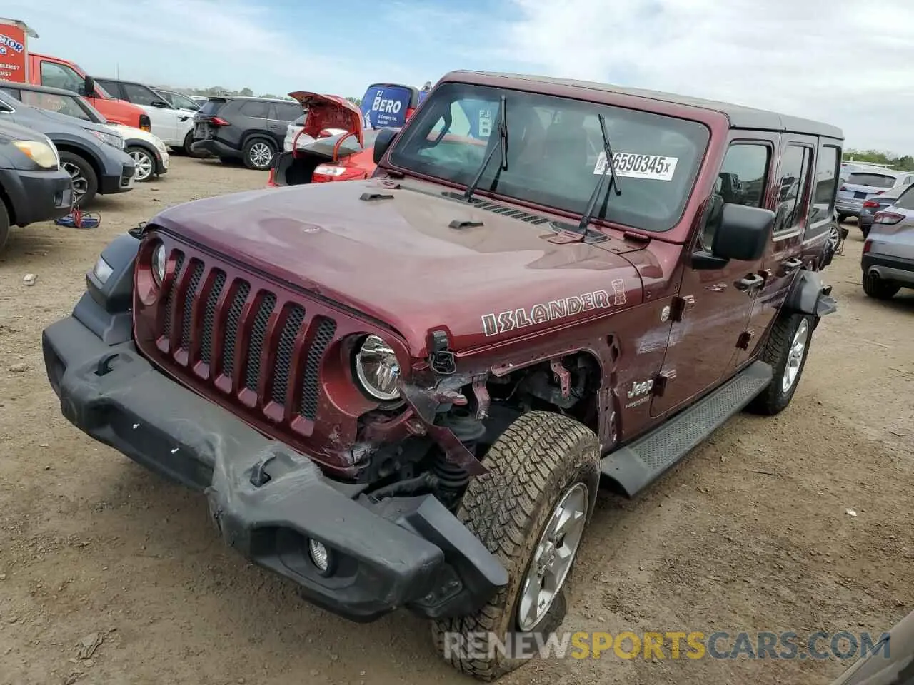 1 Photograph of a damaged car 1C4HJXDN0MW580075 JEEP WRANGLER 2021