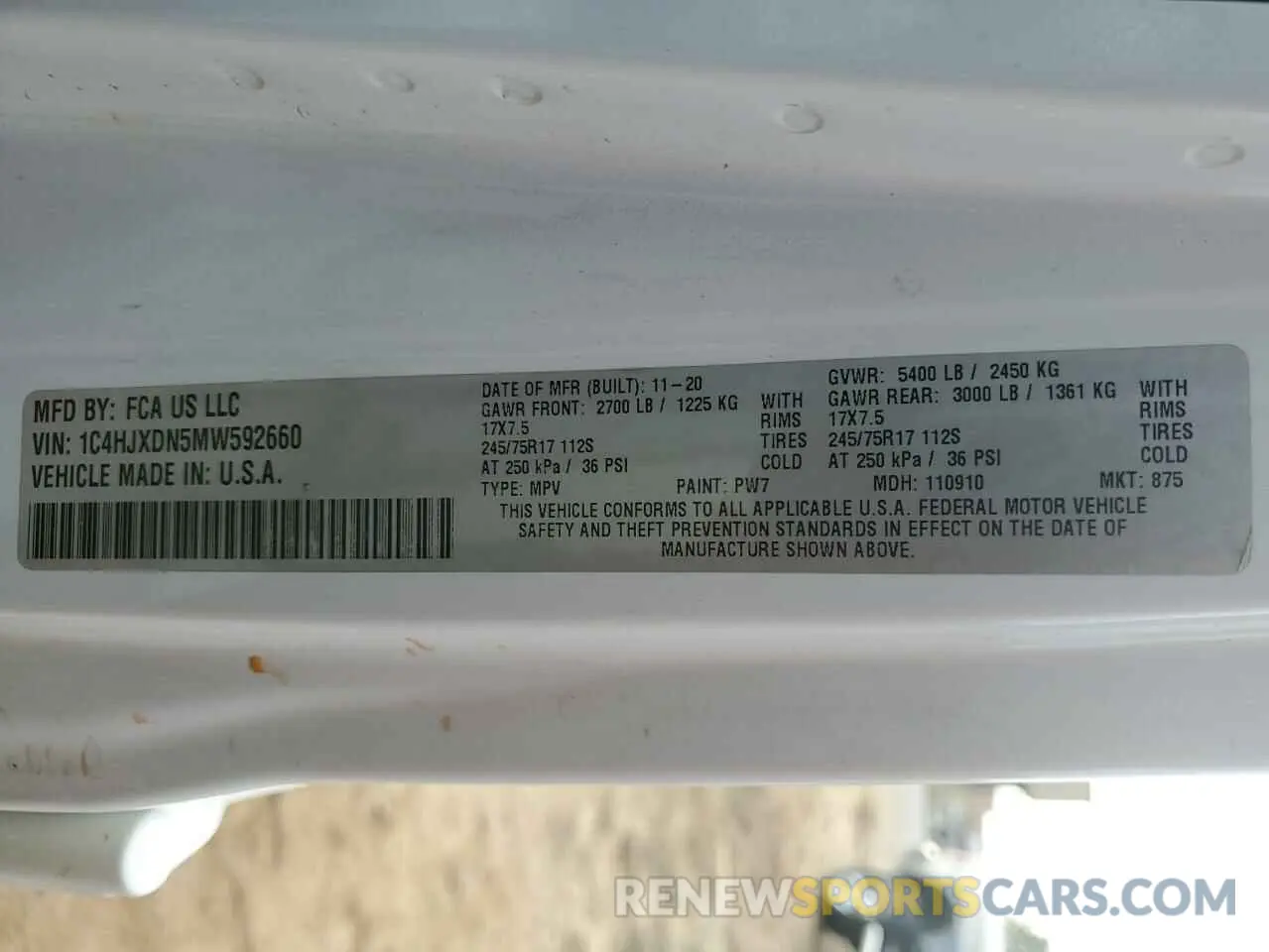 12 Photograph of a damaged car 1C4HJXDN5MW592660 JEEP WRANGLER 2021