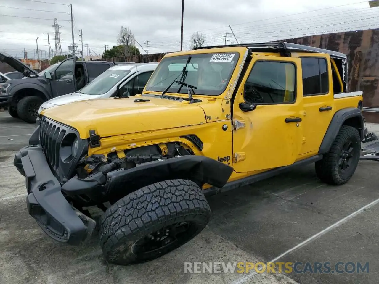 1 Photograph of a damaged car 1C4HJXDN7MW570675 JEEP WRANGLER 2021