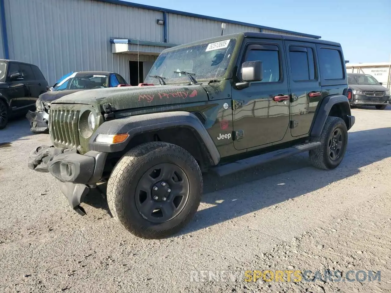 1 Photograph of a damaged car 1C4HJXDN9MW523180 JEEP WRANGLER 2021