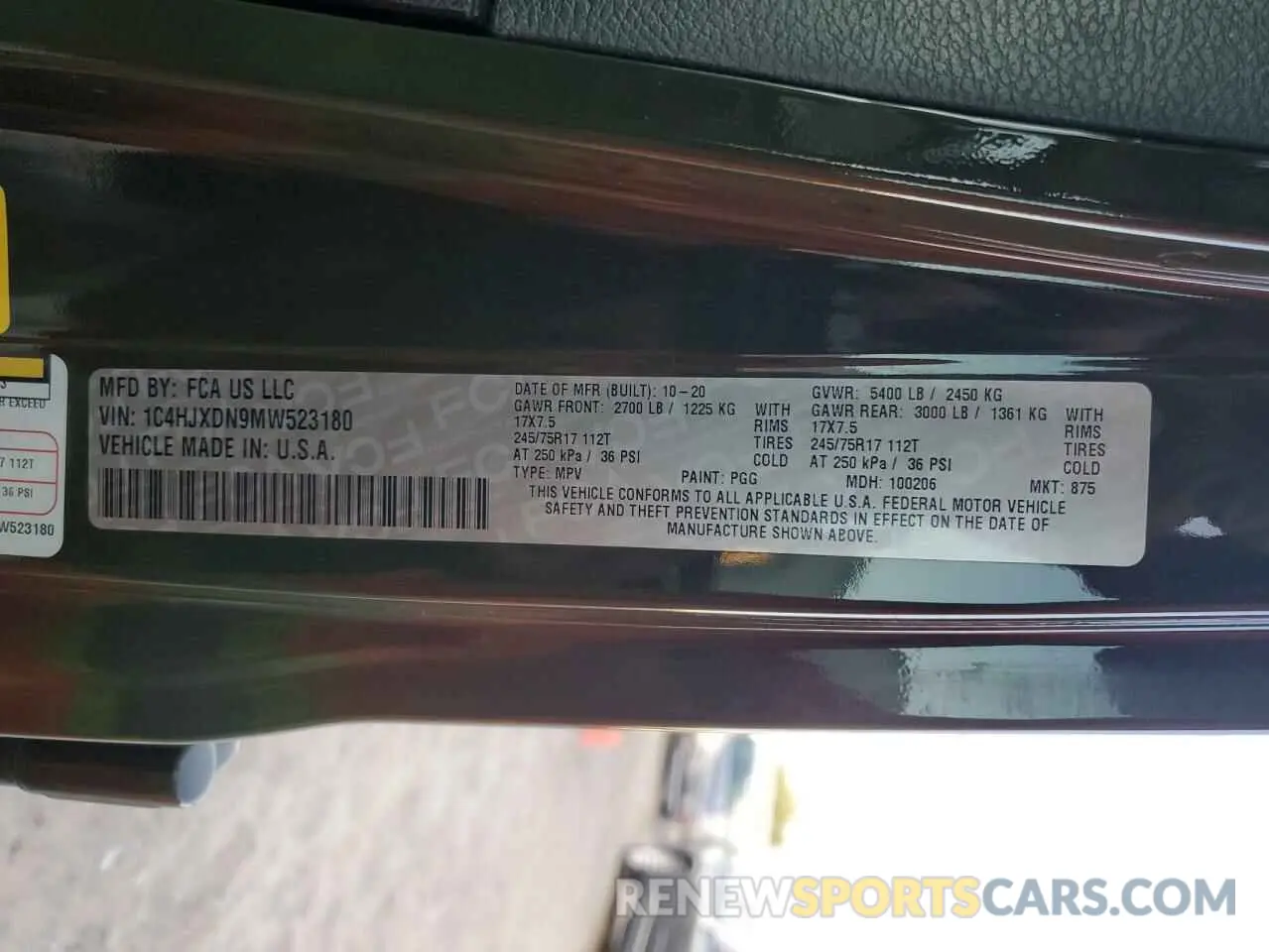 13 Photograph of a damaged car 1C4HJXDN9MW523180 JEEP WRANGLER 2021