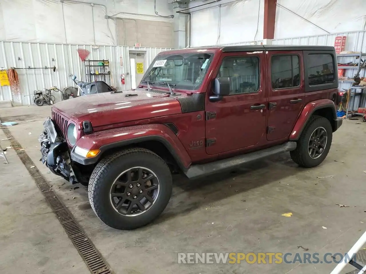 1 Photograph of a damaged car 1C4HJXDN9MW680787 JEEP WRANGLER 2021