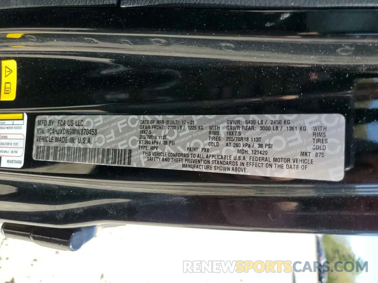 13 Photograph of a damaged car 1C4HJXDN9MW870458 JEEP WRANGLER 2021
