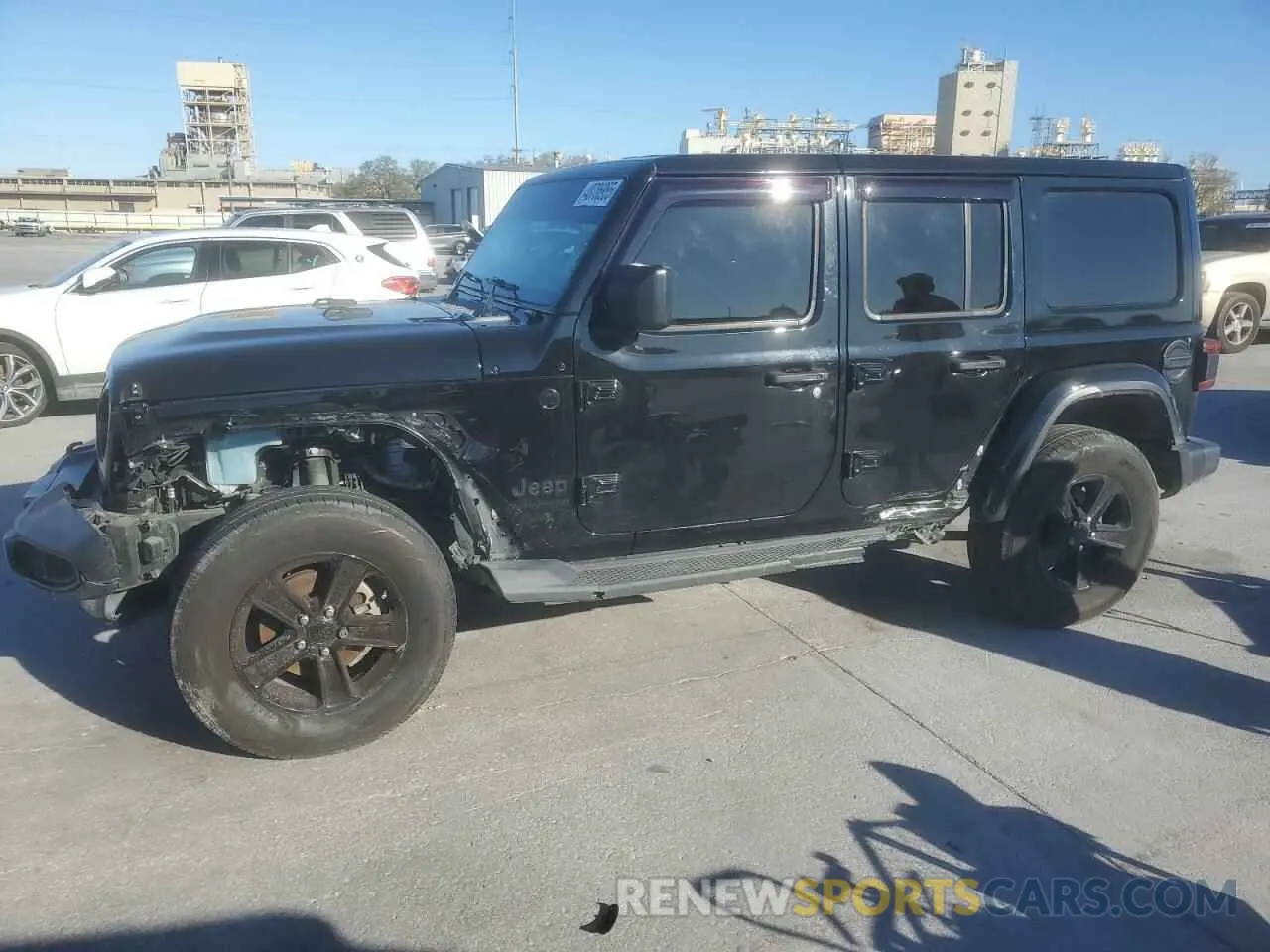 1 Photograph of a damaged car 1C4HJXEN3MW659058 JEEP WRANGLER 2021