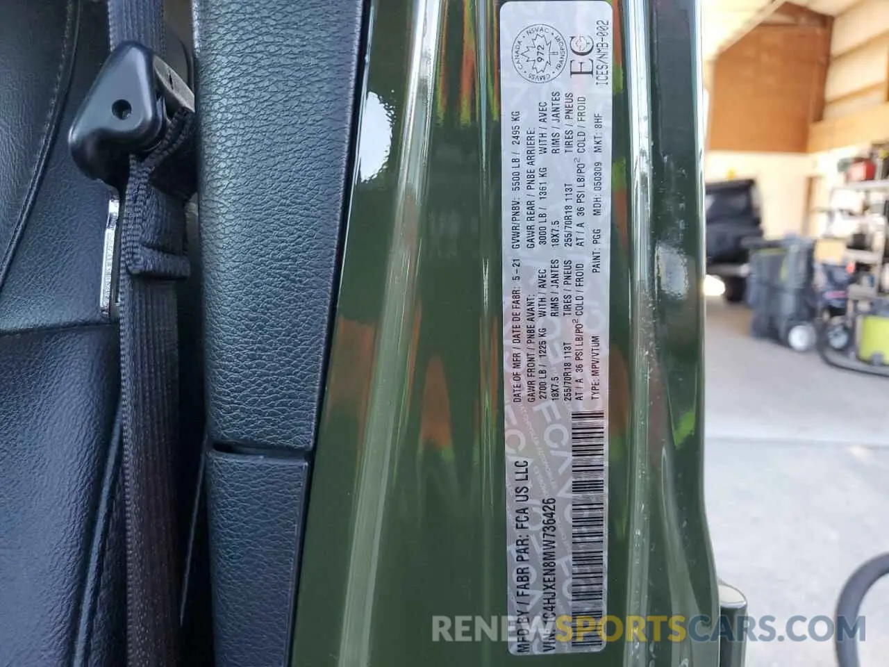 14 Photograph of a damaged car 1C4HJXEN8MW736426 JEEP WRANGLER 2021