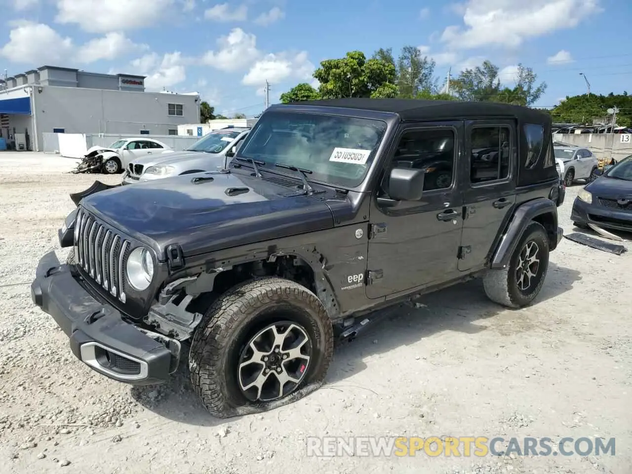 1 Photograph of a damaged car 1C4HJXEN9MW574788 JEEP WRANGLER 2021