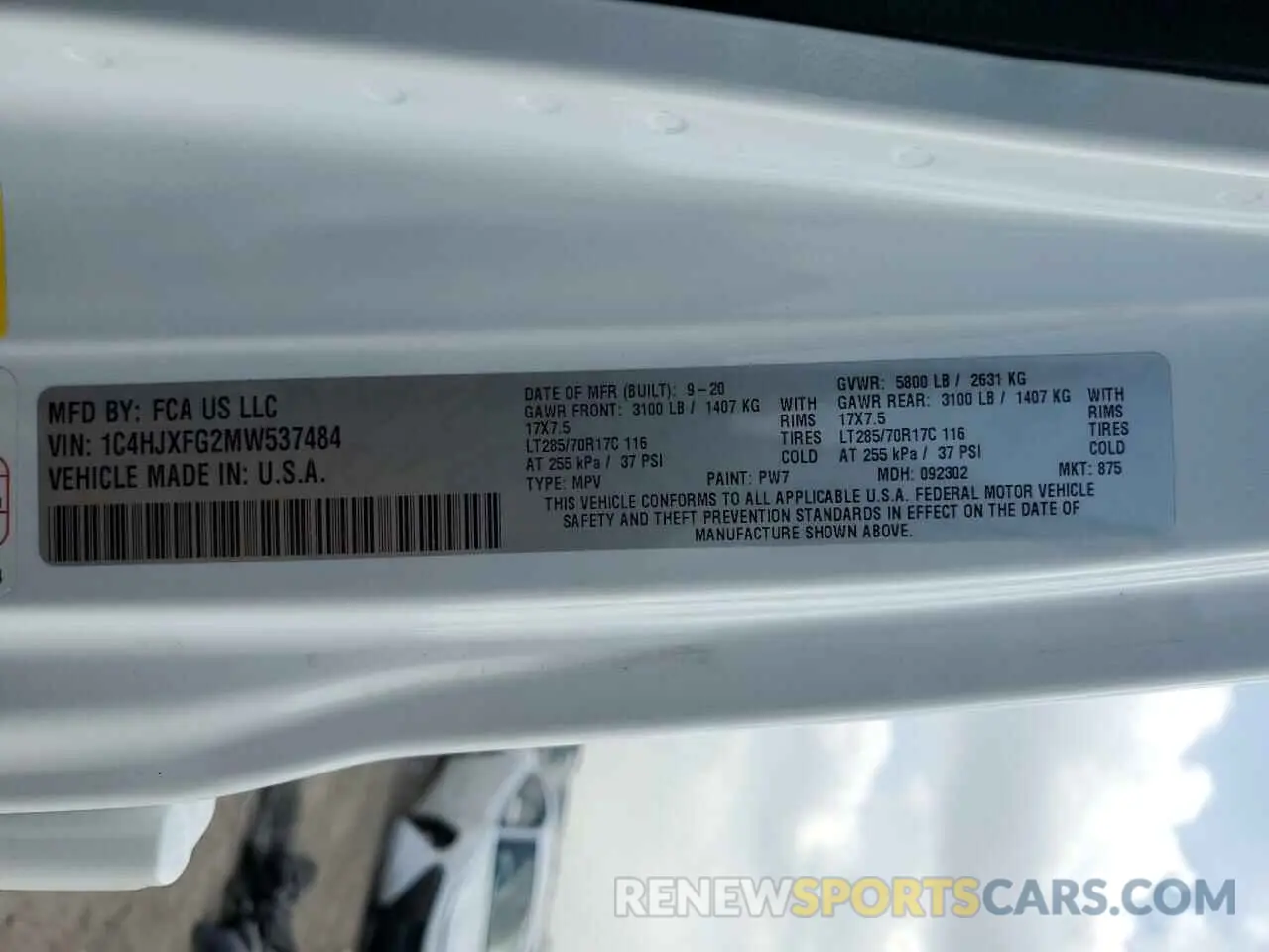 12 Photograph of a damaged car 1C4HJXFG2MW537484 JEEP WRANGLER 2021