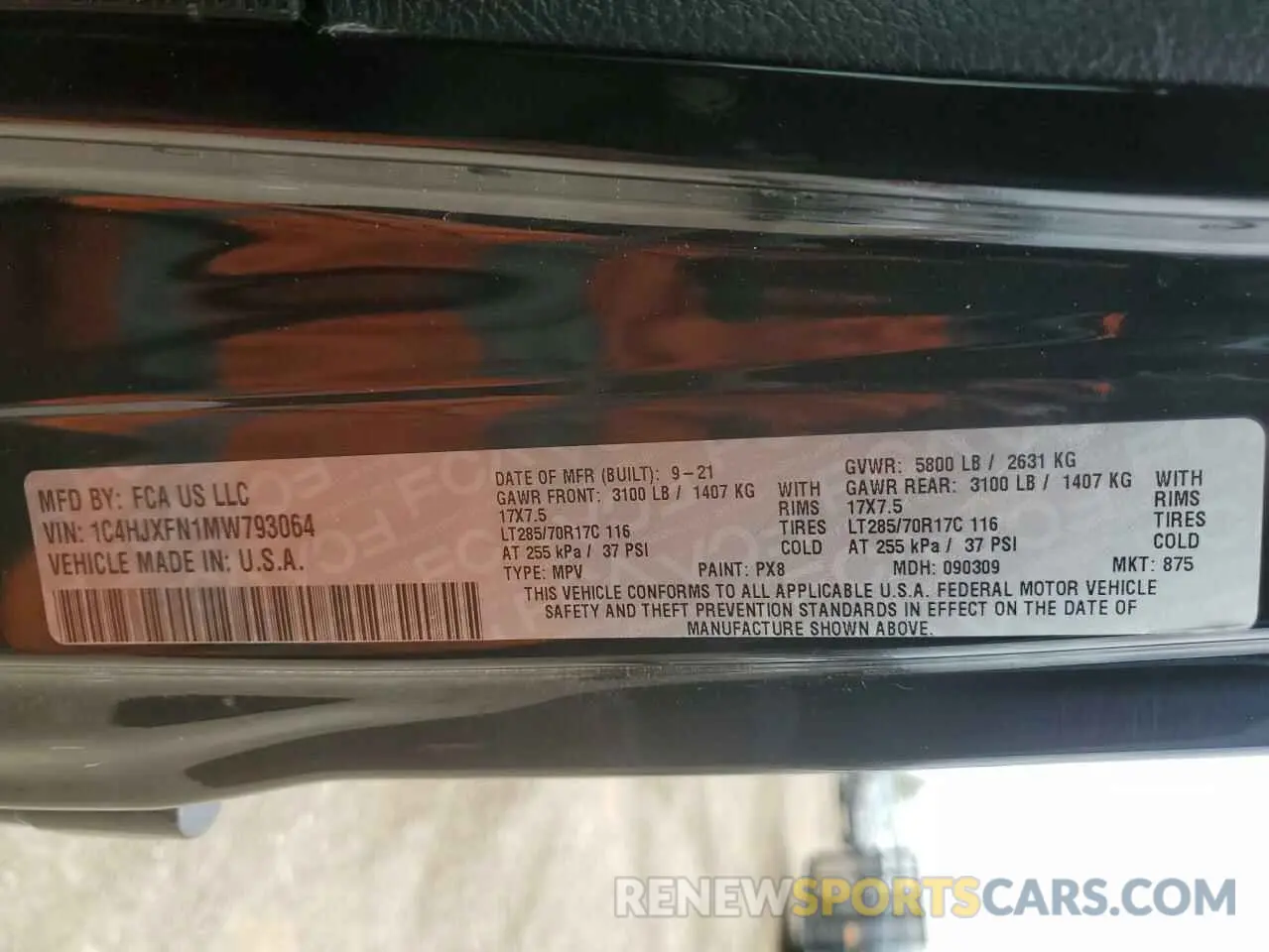 12 Photograph of a damaged car 1C4HJXFN1MW793064 JEEP WRANGLER 2021