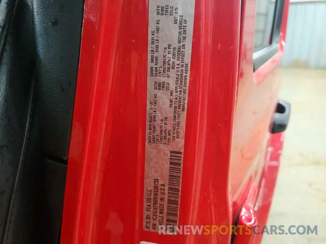 13 Photograph of a damaged car 1C4HJXFN9MW636138 JEEP WRANGLER 2021