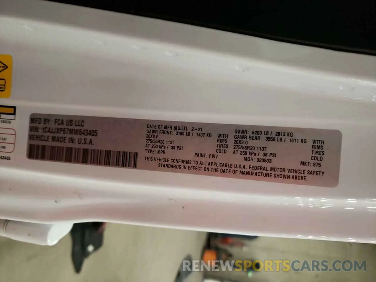 13 Photograph of a damaged car 1C4JJXP67MW643405 JEEP WRANGLER 2021