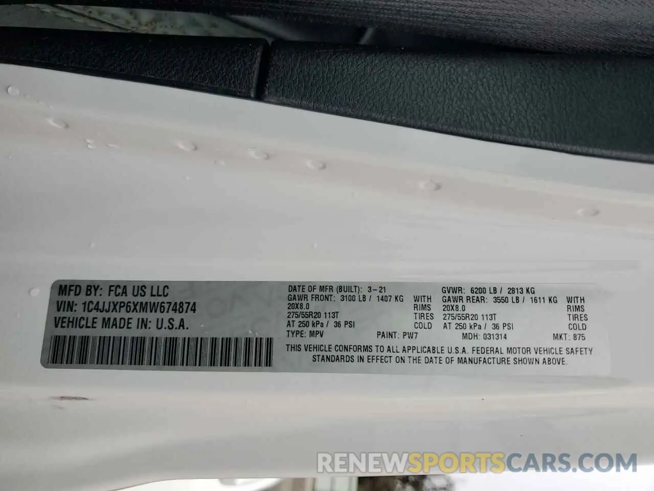12 Photograph of a damaged car 1C4JJXP6XMW674874 JEEP WRANGLER 2021