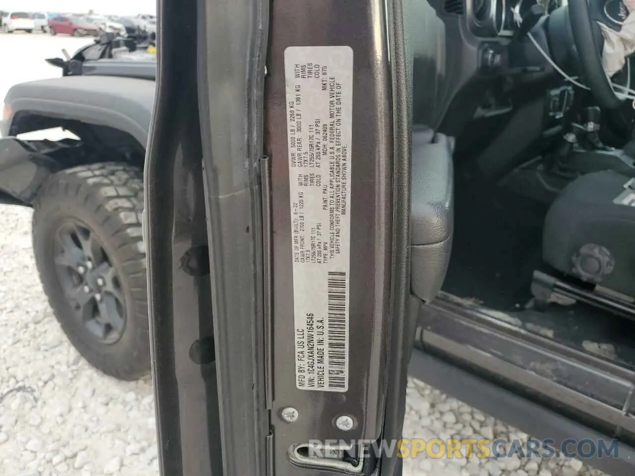 14 Photograph of a damaged car 1C4GJXAN2NW164546 JEEP WRANGLER 2022