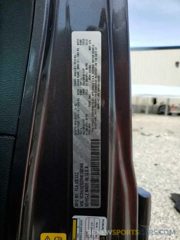 14 Photograph of a damaged car 1C4HJXEG2NW190144 JEEP WRANGLER 2022