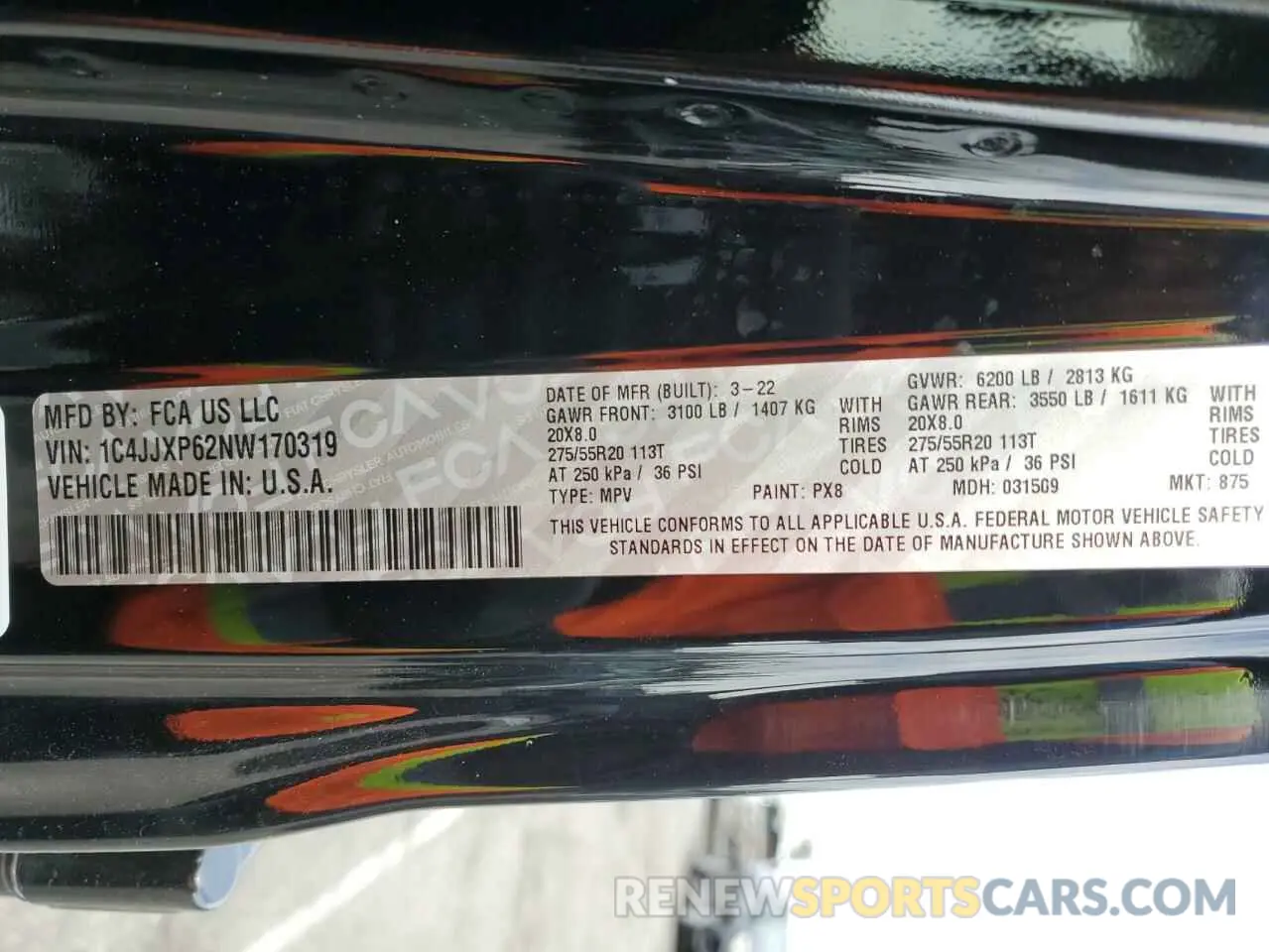 14 Photograph of a damaged car 1C4JJXP62NW170319 JEEP WRANGLER 2022