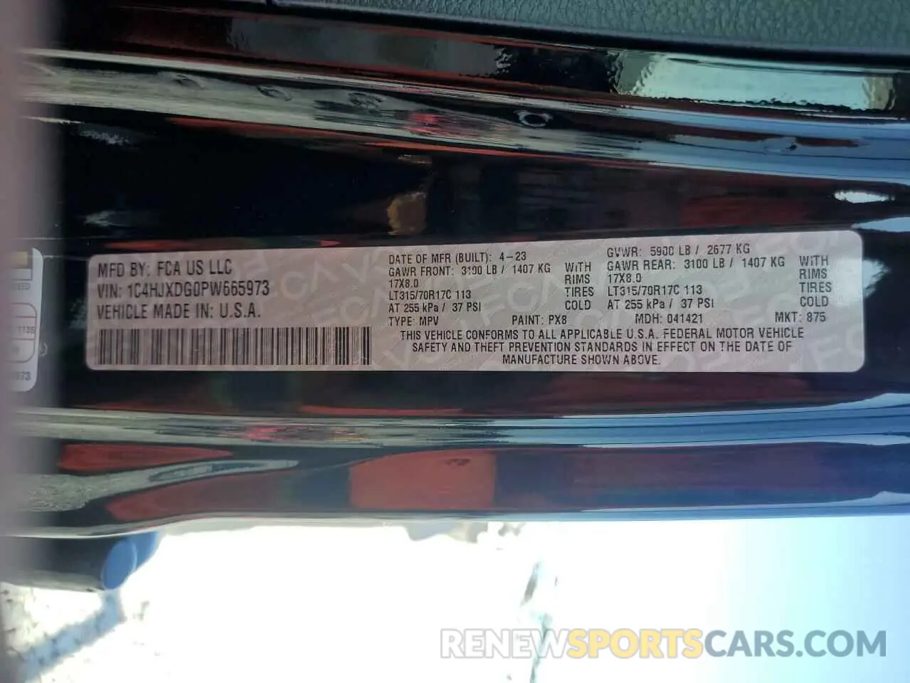 12 Photograph of a damaged car 1C4HJXDG0PW665973 JEEP WRANGLER 2023
