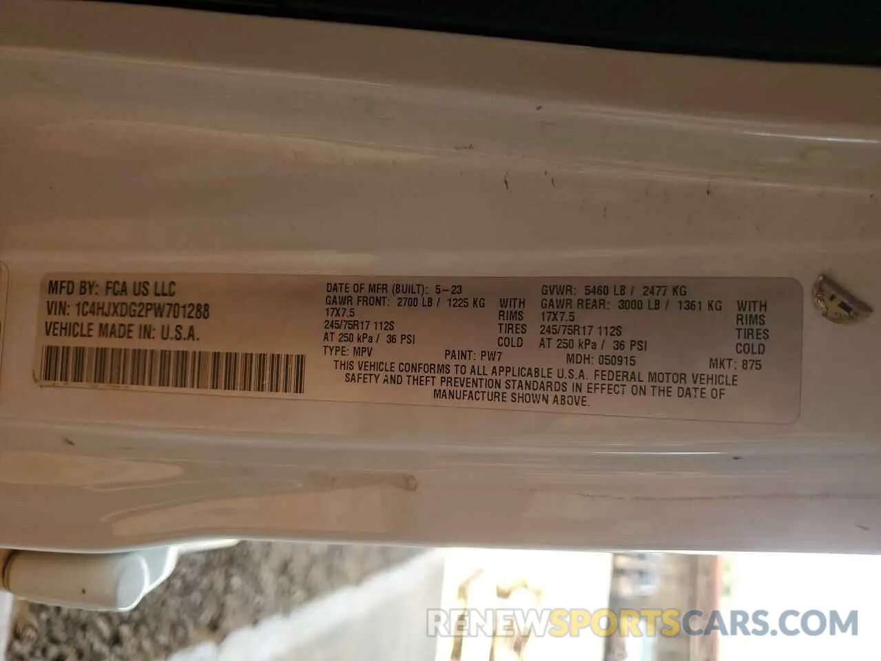 13 Photograph of a damaged car 1C4HJXDG2PW701288 JEEP WRANGLER 2023
