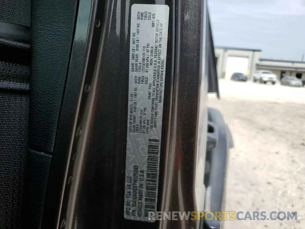 12 Photograph of a damaged car 1C4HJXDGXPW526093 JEEP WRANGLER 2023