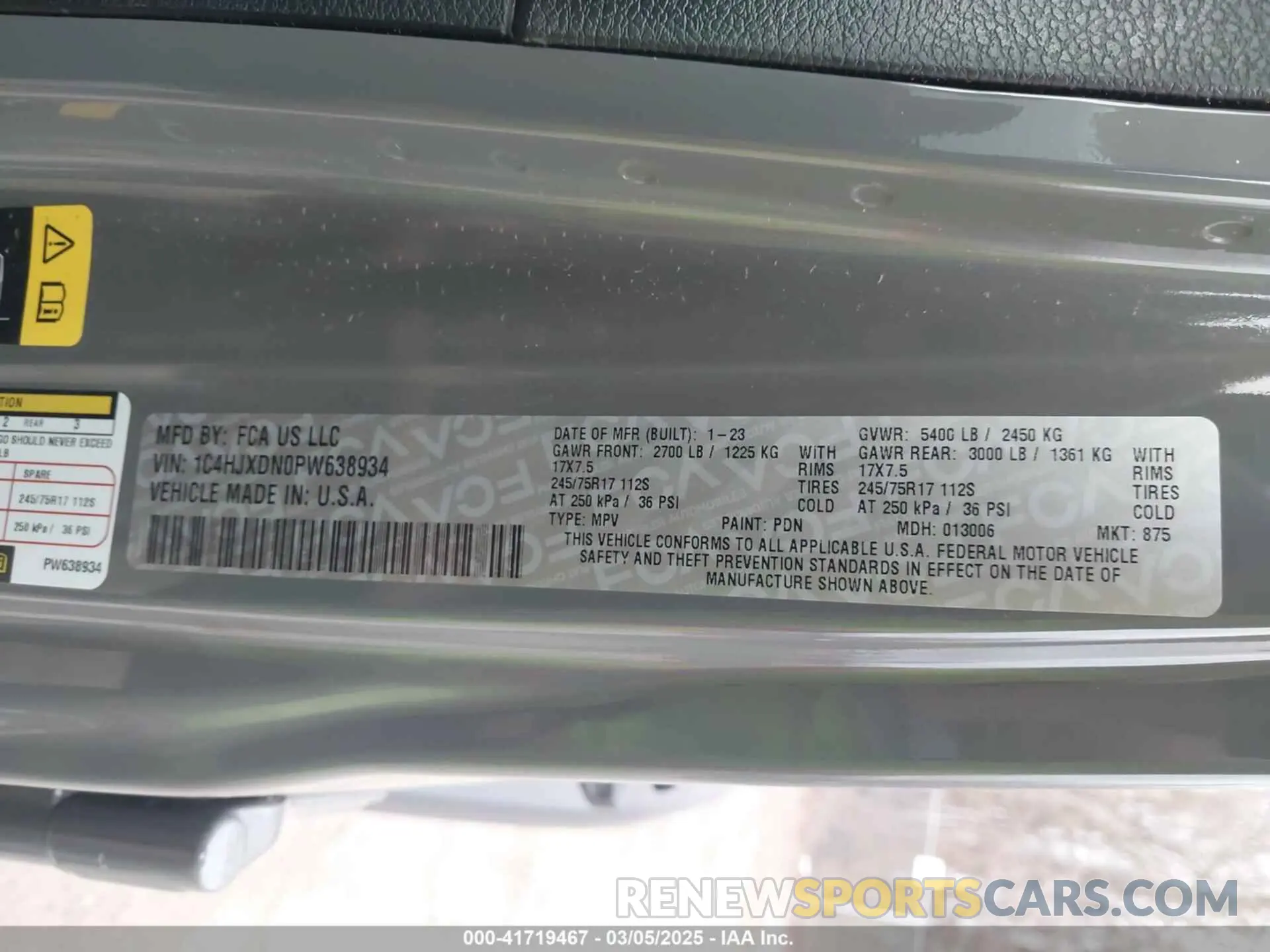 9 Photograph of a damaged car 1C4HJXDN0PW638934 JEEP WRANGLER 2023