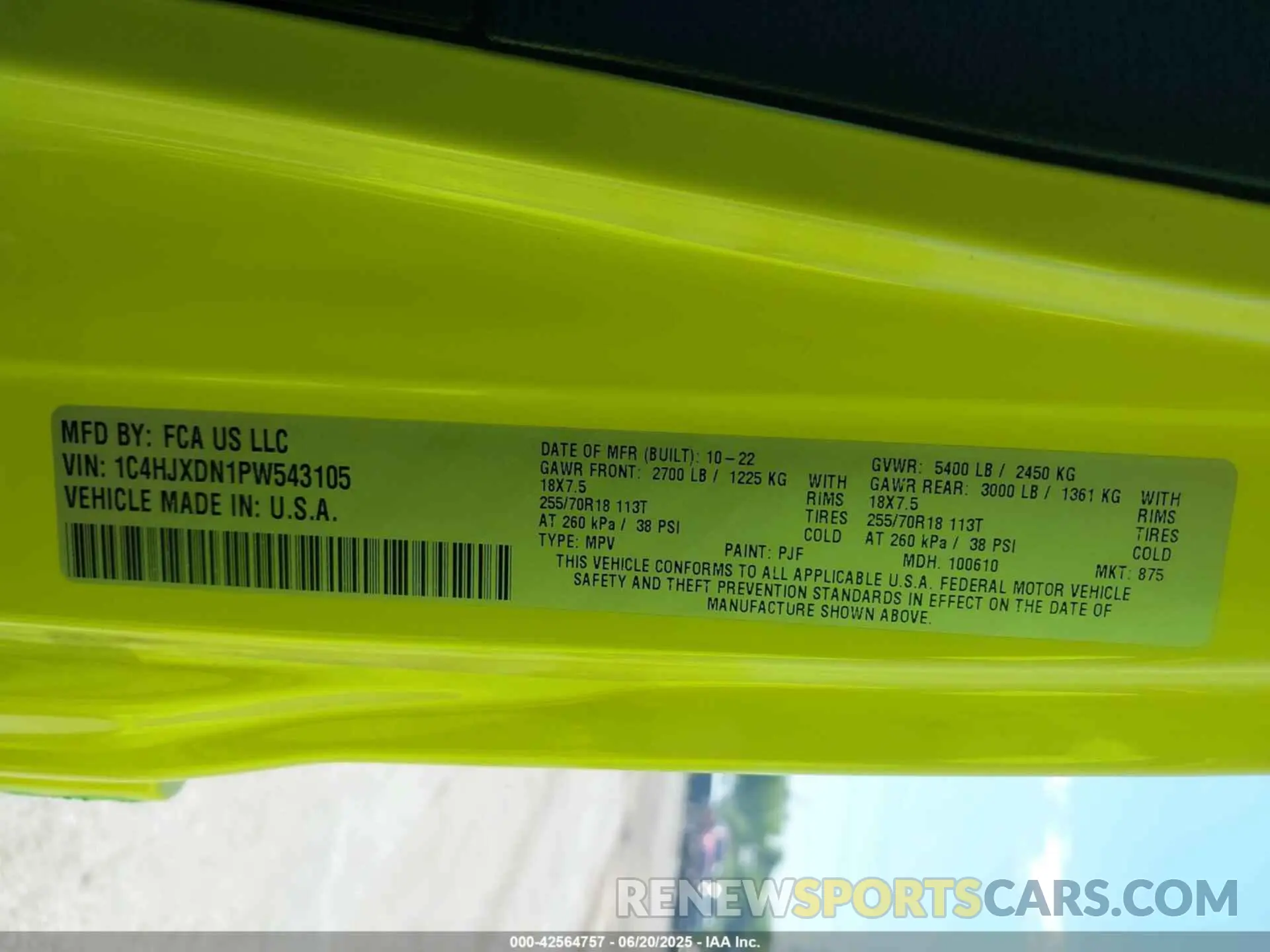 9 Photograph of a damaged car 1C4HJXDN1PW543105 JEEP WRANGLER 2023