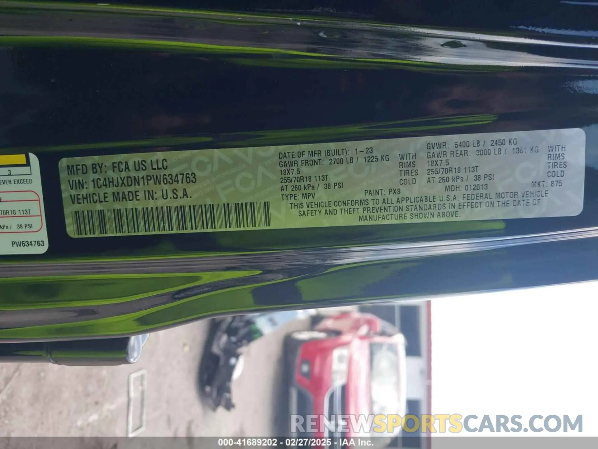 9 Photograph of a damaged car 1C4HJXDN1PW634763 JEEP WRANGLER 2023