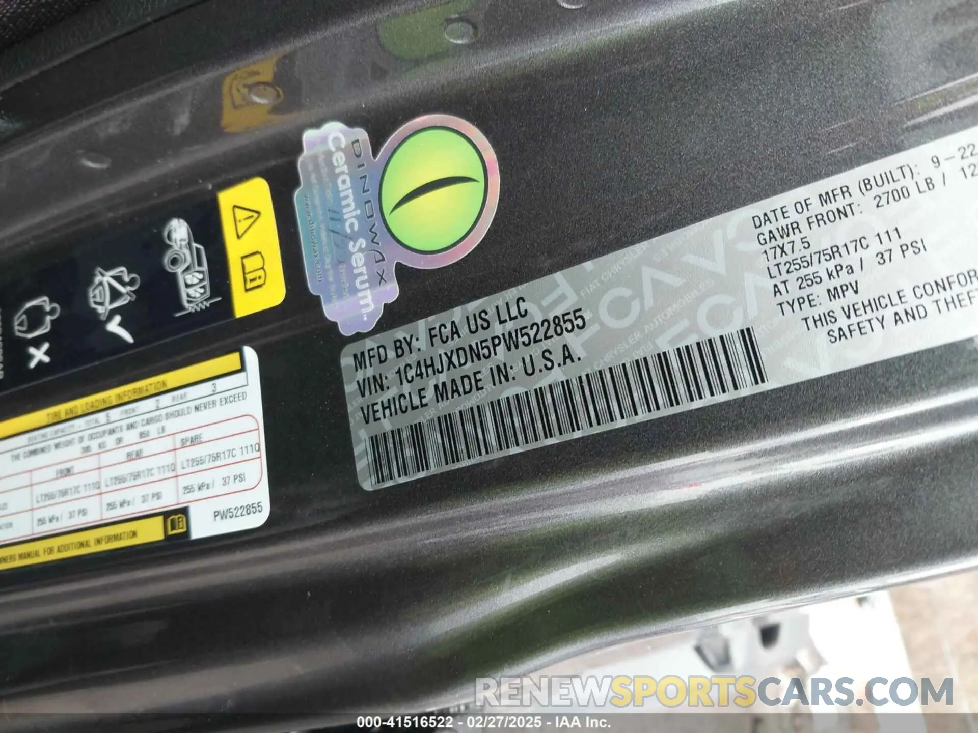 9 Photograph of a damaged car 1C4HJXDN5PW522855 JEEP WRANGLER 2023