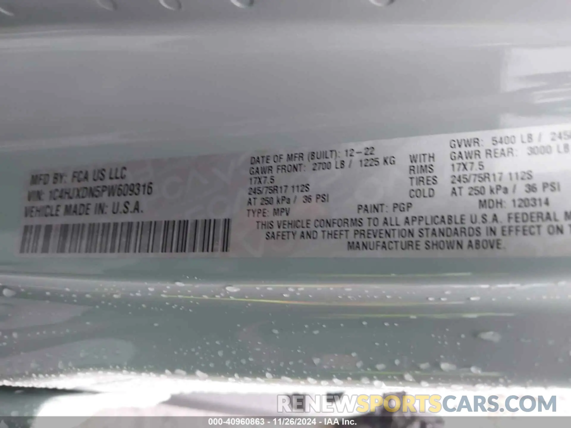 9 Photograph of a damaged car 1C4HJXDN5PW609316 JEEP WRANGLER 2023