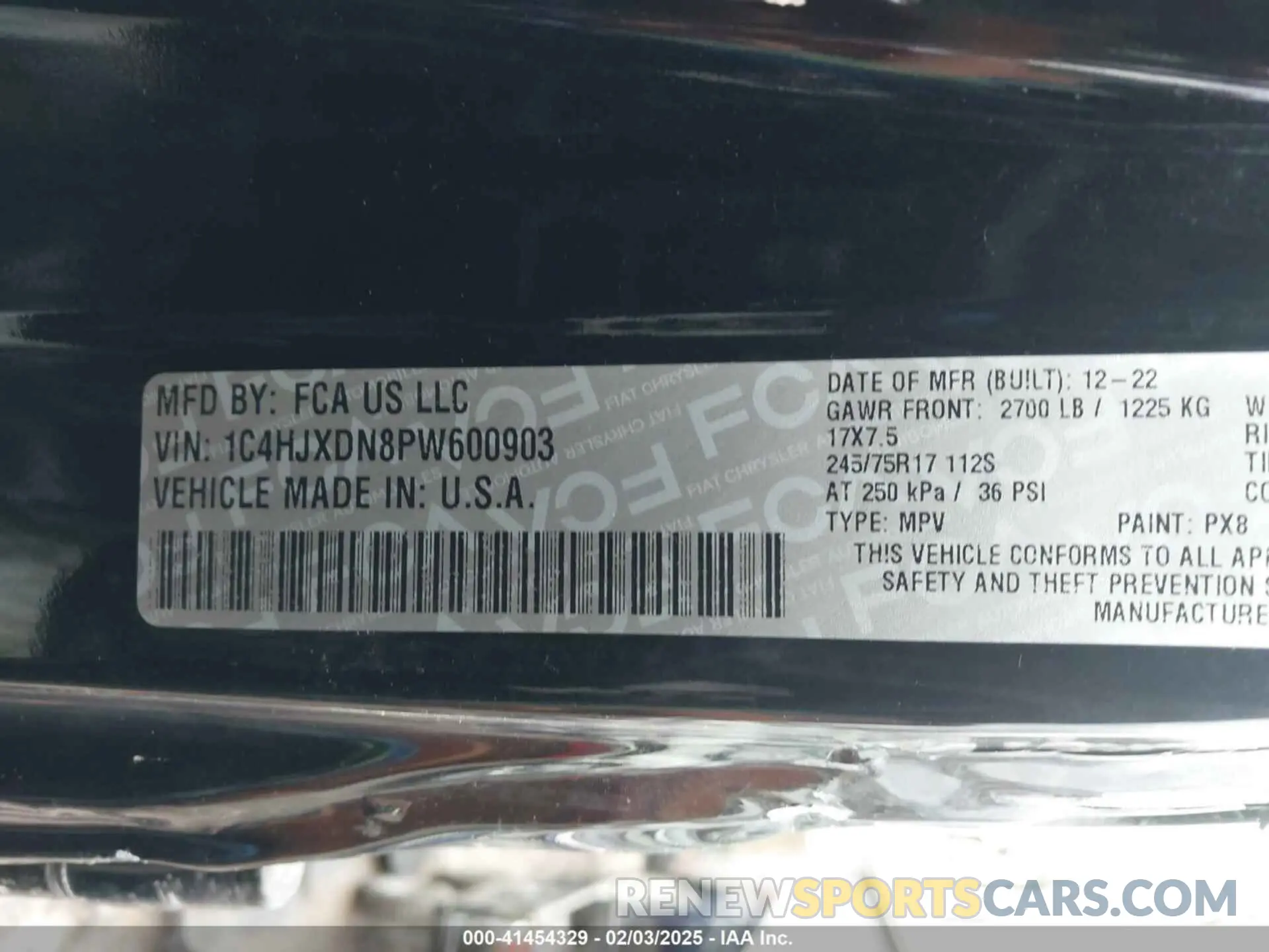 9 Photograph of a damaged car 1C4HJXDN8PW600903 JEEP WRANGLER 2023